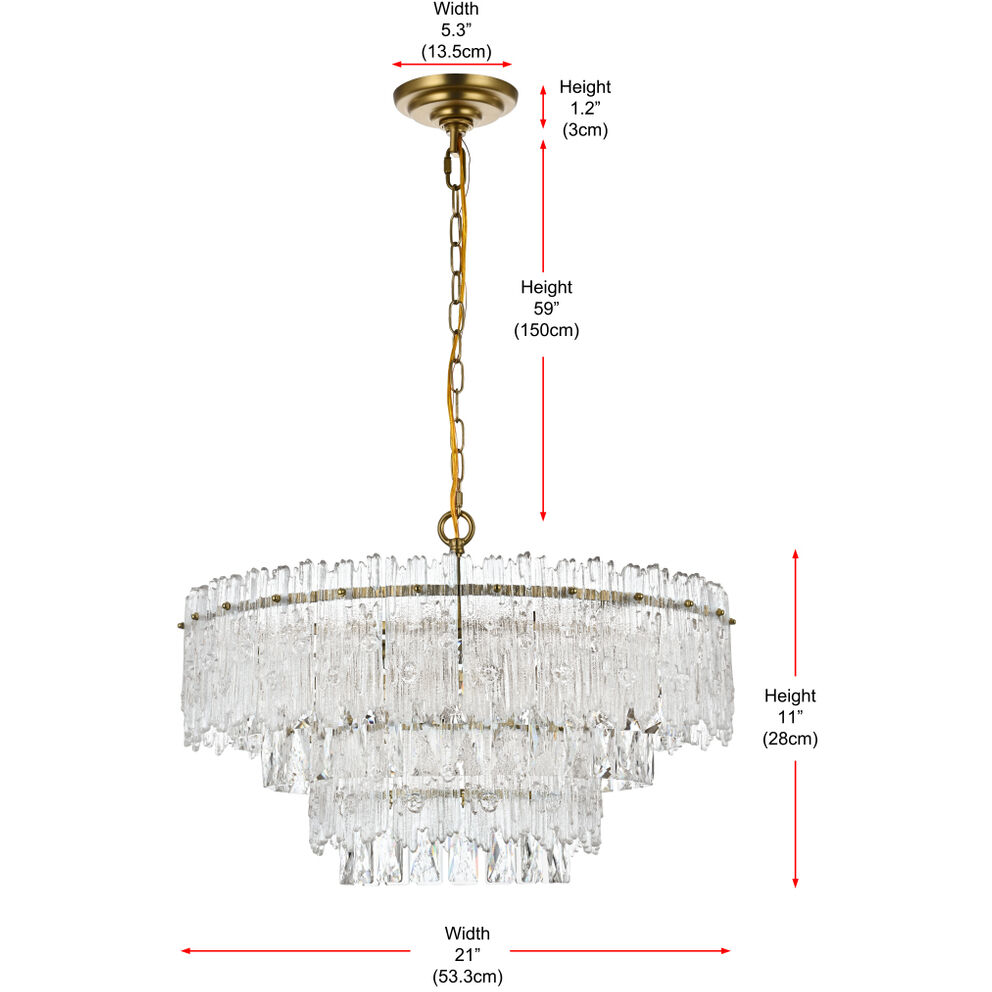 Emilia 6 Light 21 inch Satin Gold Pendant Ceiling Light