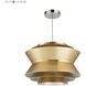 Godnik 1 Light 15 inch Gold with Polished Nickel Pendant Ceiling Light