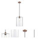 Ballston Large Cobbleskill 1 Light 9 inch Antique Copper Mini Pendant Ceiling Light in Clear Glass, Ballston