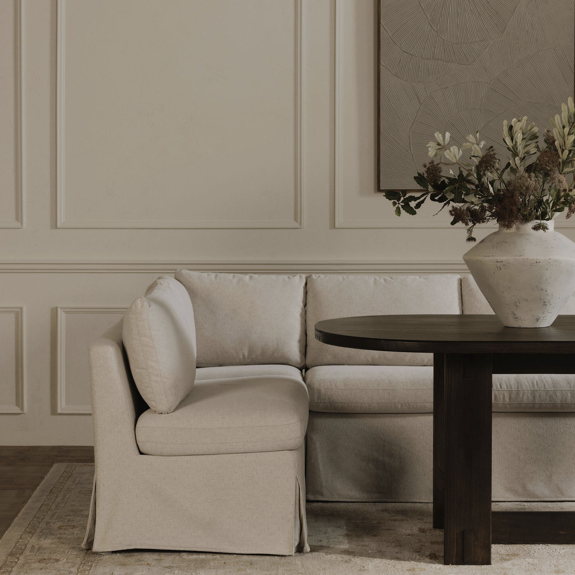 Fable Beige Slipcover Dining Slipper Chair