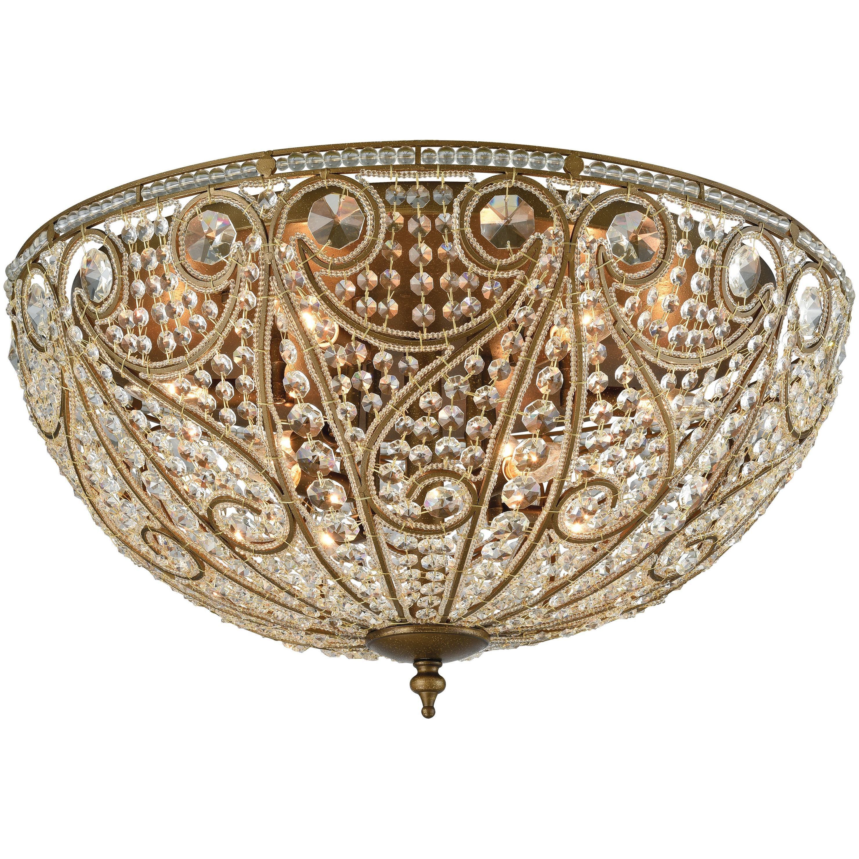 Elizabethan 10 Light 28 inch Dark Bronze Flush Mount Ceiling Light