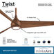 Twist 52 inch Distressed Koa Indoor Ceiling Fan, Wifi