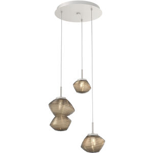 Mesa LED Beige Silver Chandelier Ceiling Light, Multi-Port Round