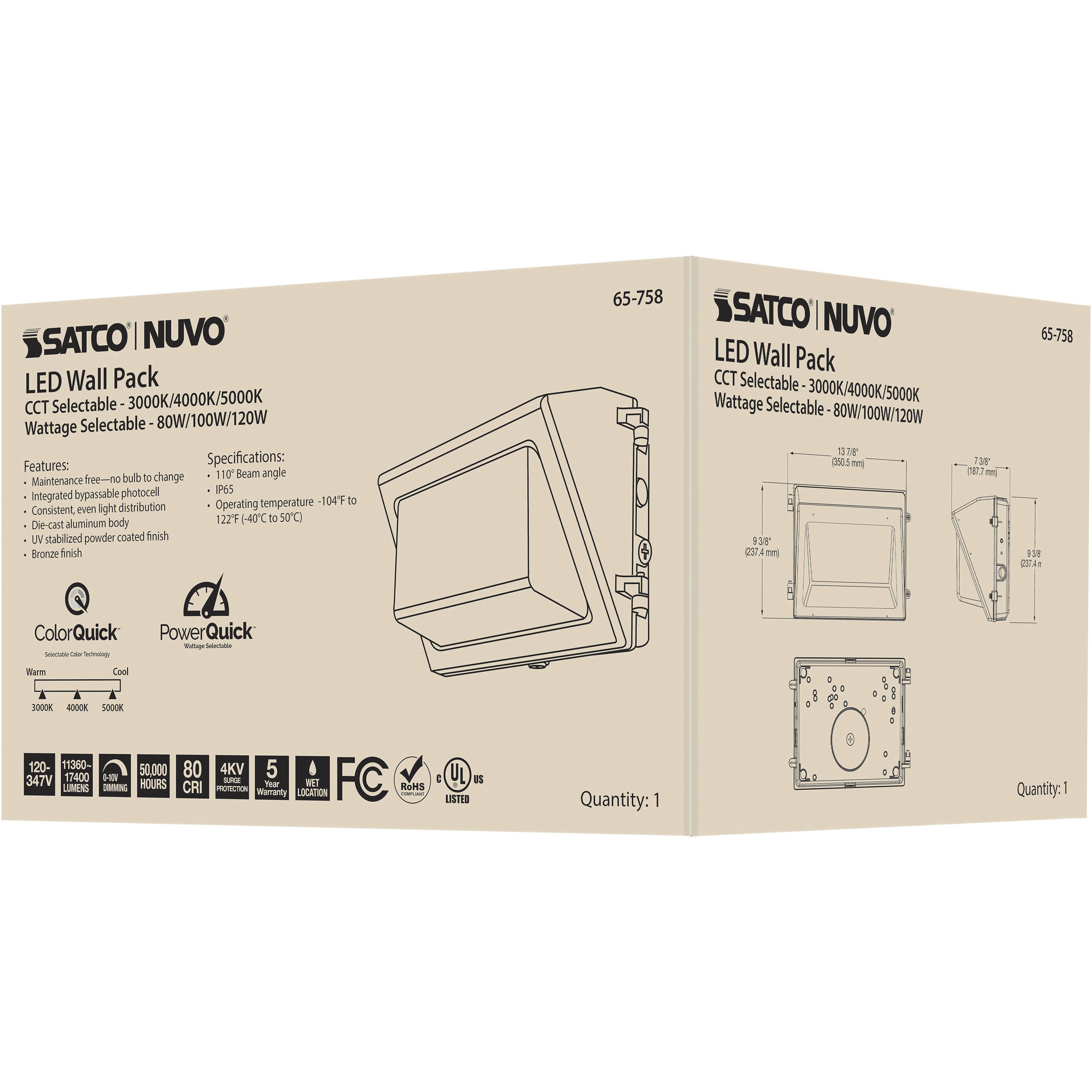 Brentwood LED 9 inch Bronze Outdoor/Indoor Wall Pack