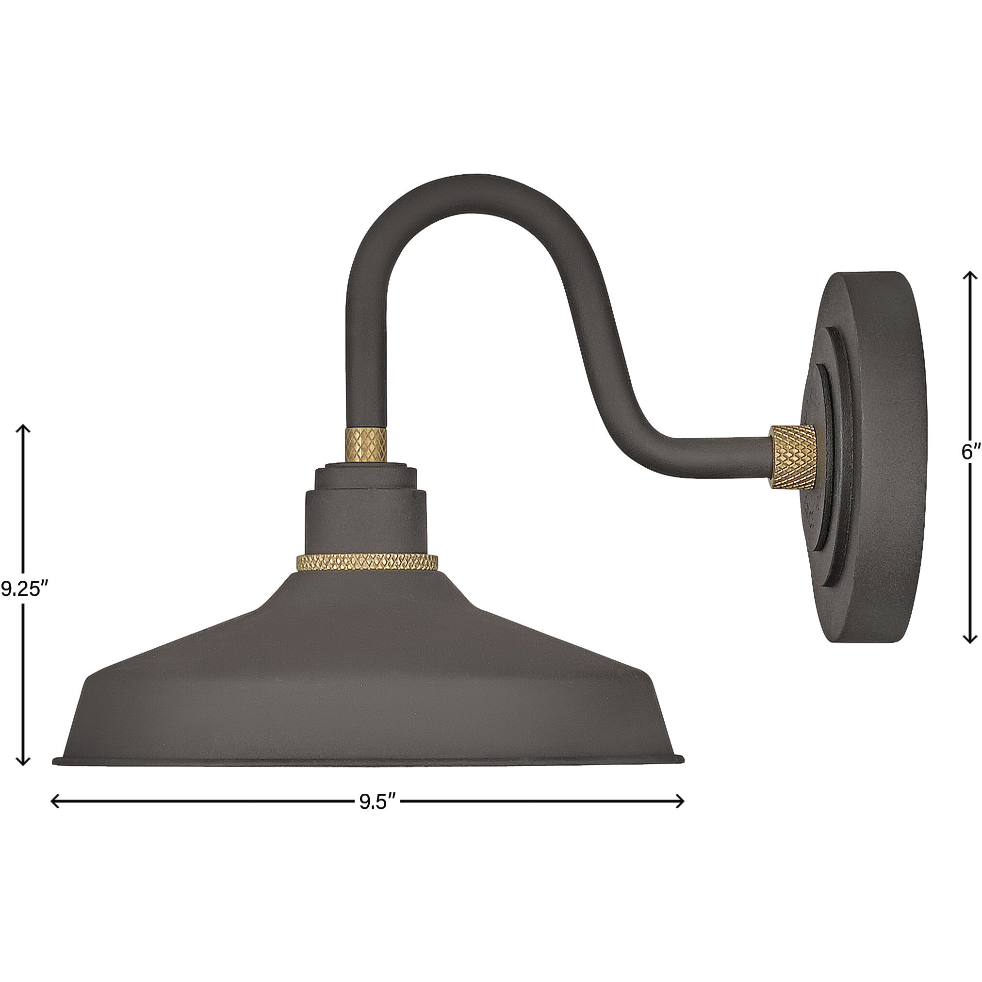 Foundry Classic Outdoor Barn Light in Museum Bronze, Gooseneck