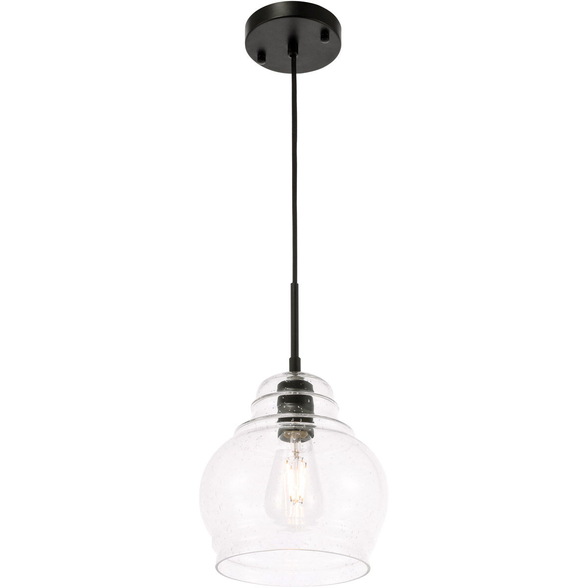 Pierce 1 Light 8 inch Black Pendant Ceiling Light