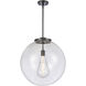 Franklin Restoration Beacon 1 Light 18 inch Matte Black Pendant Ceiling Light in Incandescent, Clear