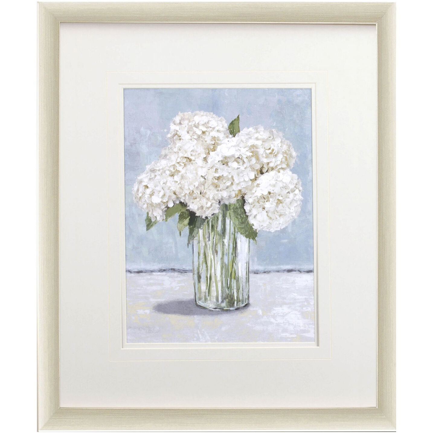 Hydrangeas in Vase Blue and Green and Gray Framed Art, Propac