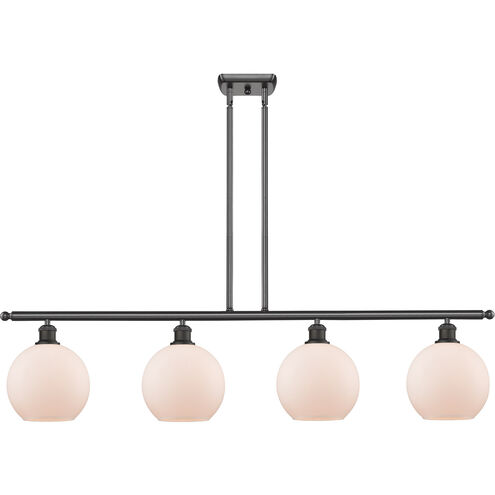 Ballston Athens LED 48 inch Oil Rubbed Bronze Island Light Ceiling Light in Matte White Glass, Ballston