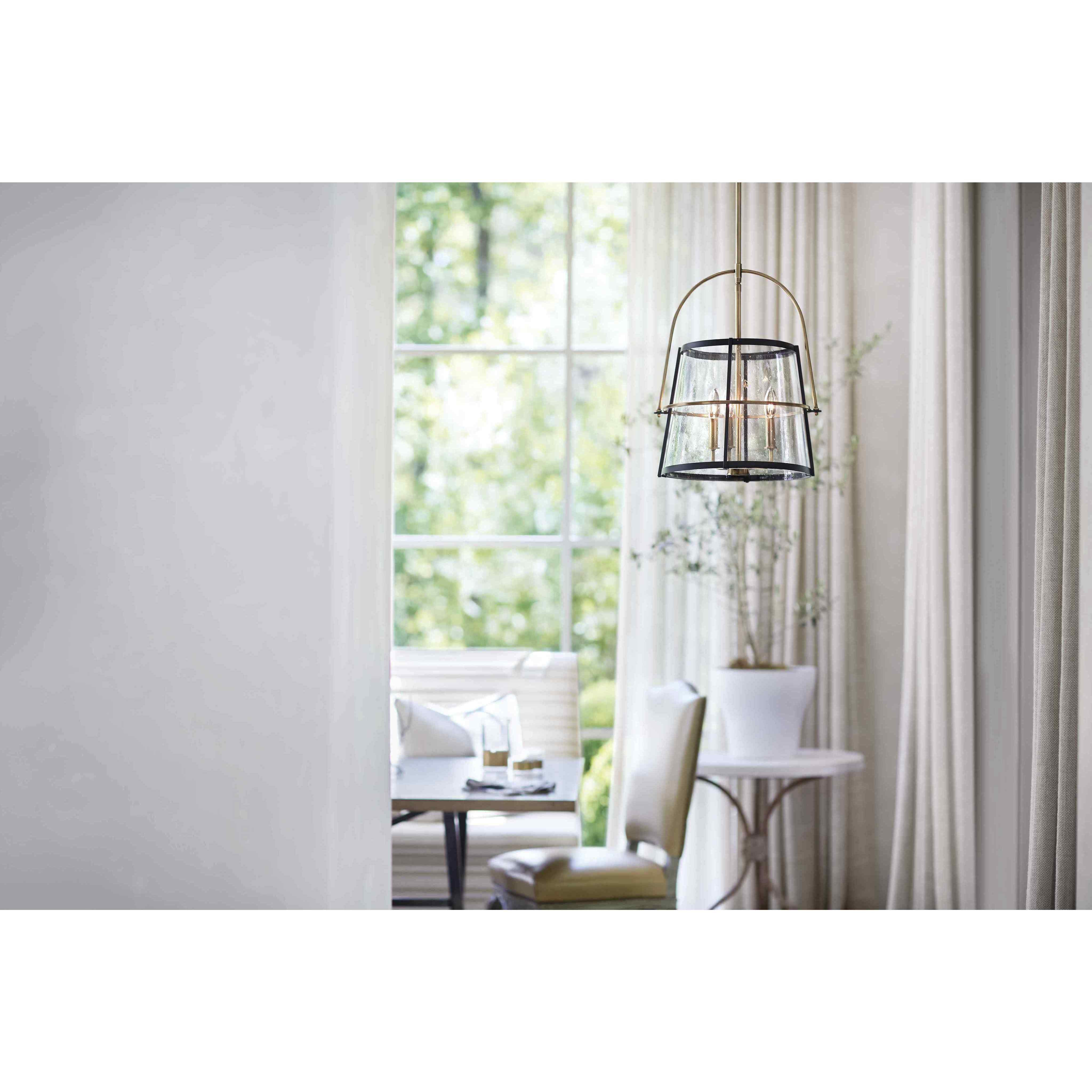 Tournon 3 Light 15 inch Heritage Brass with Black Indoor Pendant Ceiling Light