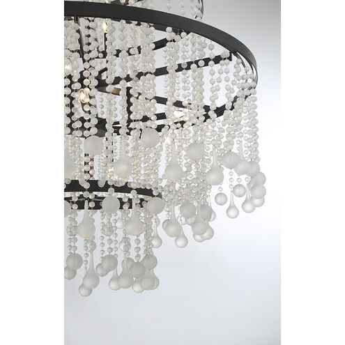 Luna 15 Light 45 inch Matte Black Chandelier Ceiling Light