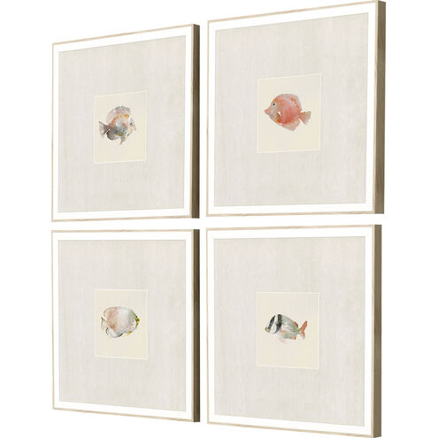 Coastal Medley Beige and Green and Red and Yellow Framed Art