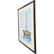 Lonely at Sea Blue and Brown and White Framed Art