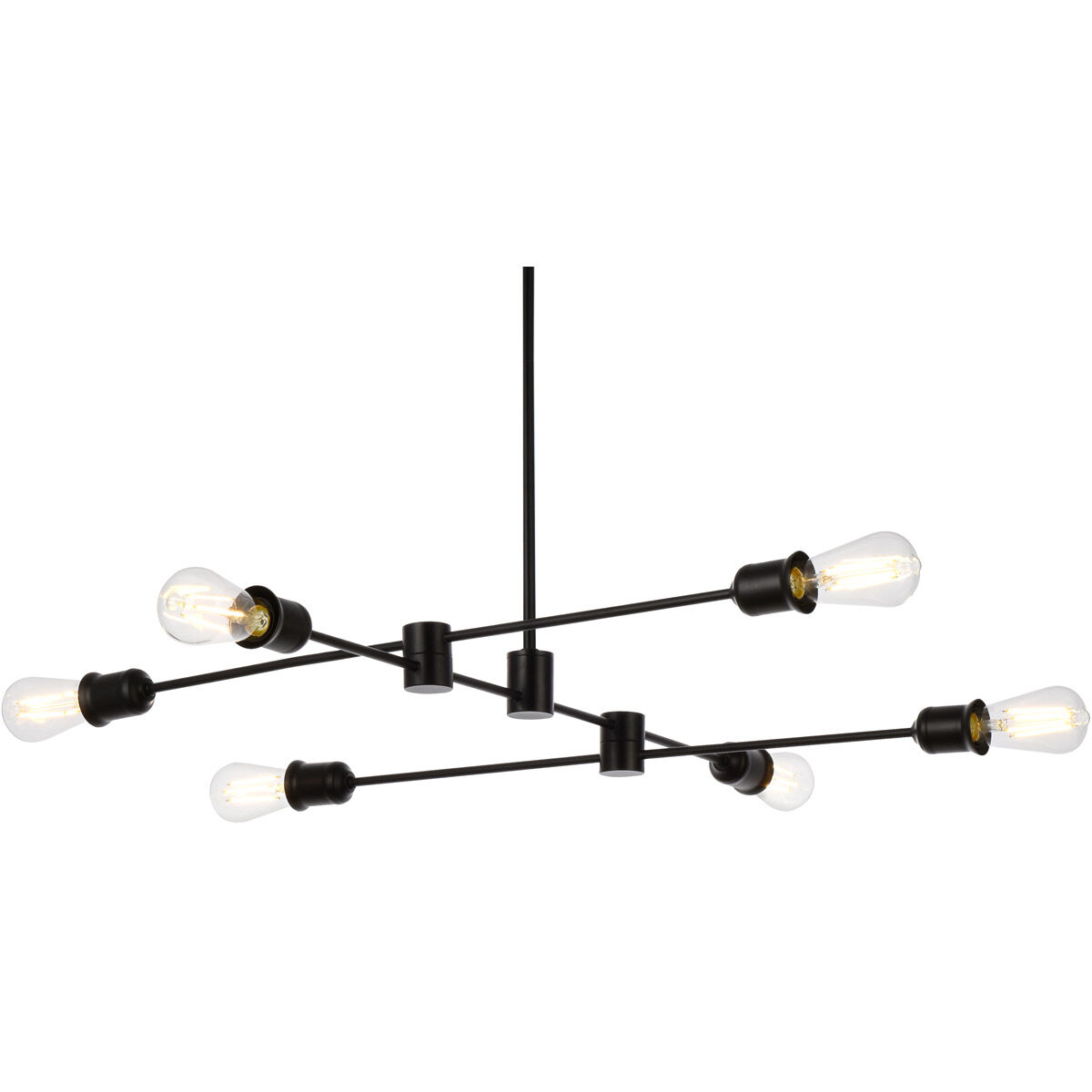 Xavier 6 Light 35 inch Black Pendant Ceiling Light