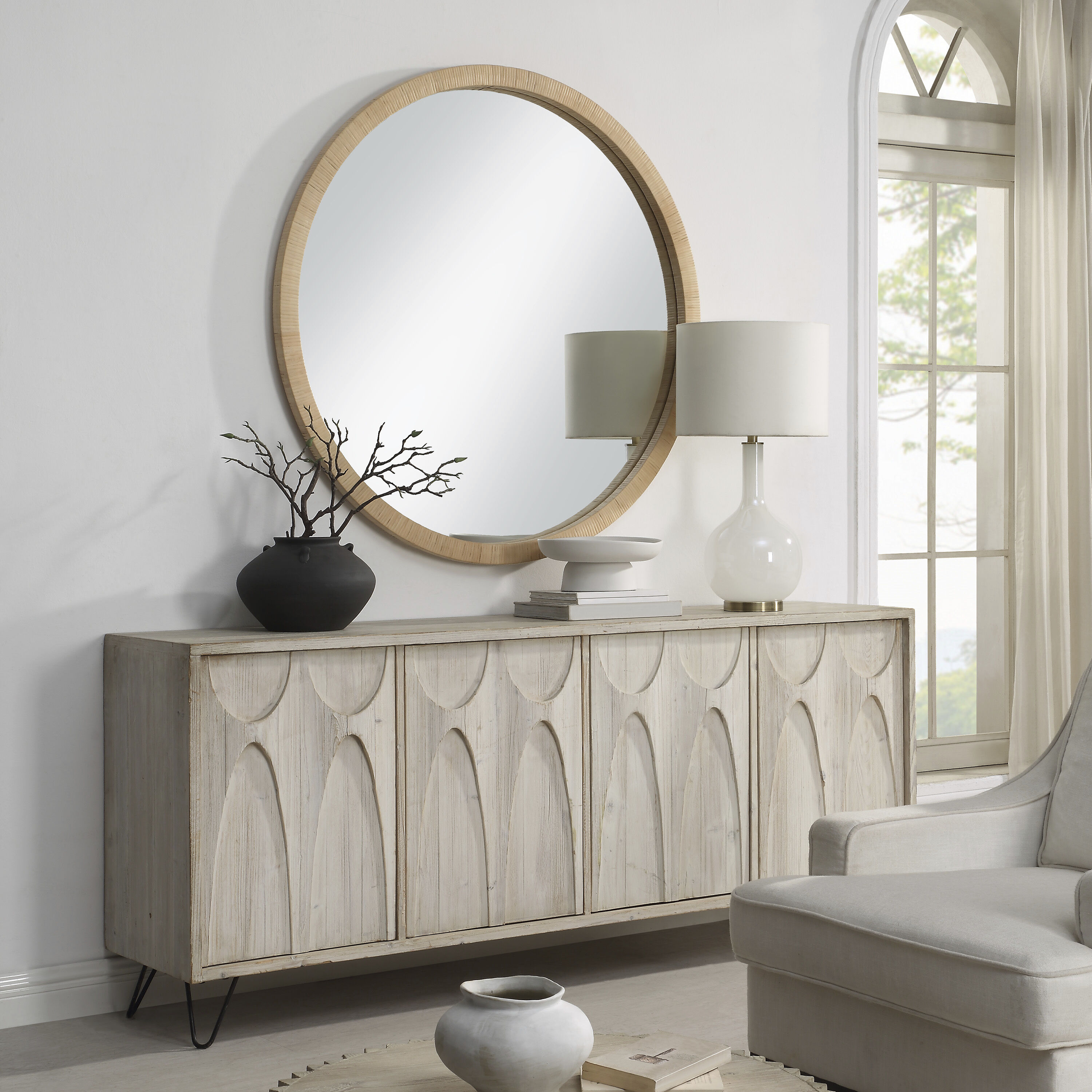 Rita 48 X 48 inch Natural Wall Mirror