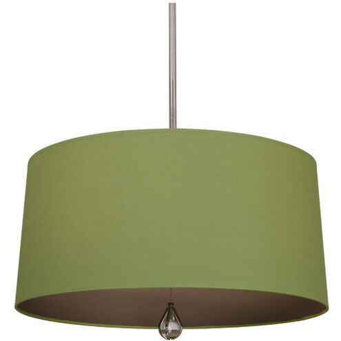 Williamsburg Custis 3 Light 15 inch Polished Nickel Pendant Ceiling Light in Parrot Green With Revolutionary Storm