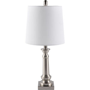 New West 22.5 inch 60 watt Nickel Table Lamp Portable Light