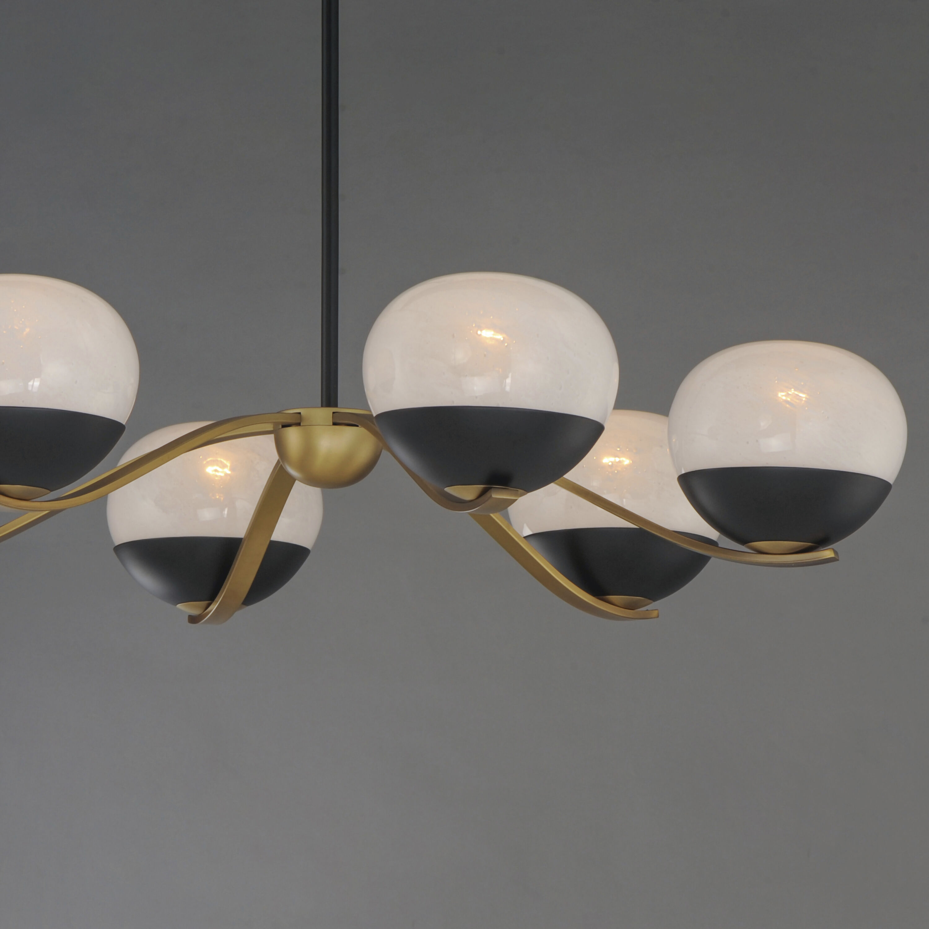 Lucerne 6 Light 33 inch Black and Natural Aged Brass Single-Tier Chandelier Ceiling Light