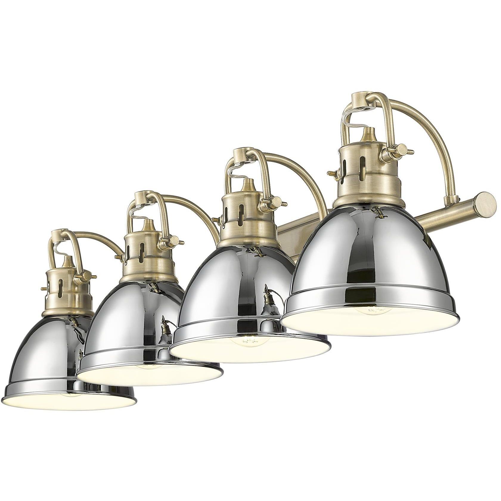 Yep Duncan Vanity Wall Light in Aged Brass, Chrome