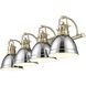 Yep Duncan Vanity Wall Light in Aged Brass, Chrome