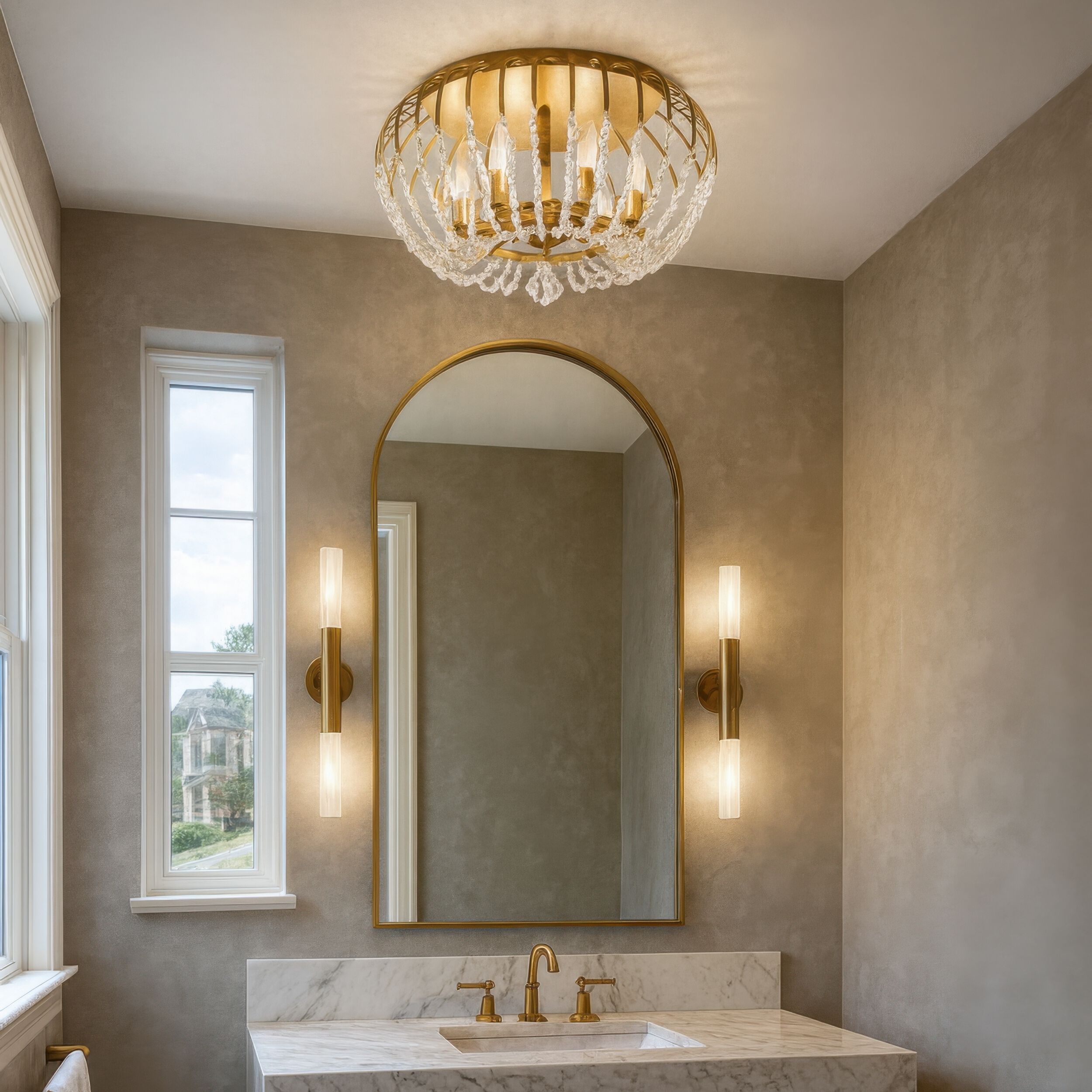 Voliere 6 Light 24.25 inch Havana Gold Semi-Flush Ceiling Light