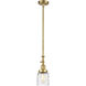 Franklin Restoration Bell LED 5 inch Satin Gold Mini Pendant Ceiling Light in Deco Swirl