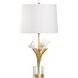Chelsea House 25 inch 100.00 watt Antique Gold Leaf/Matte White Glaze/Clear Table Lamp Portable Light