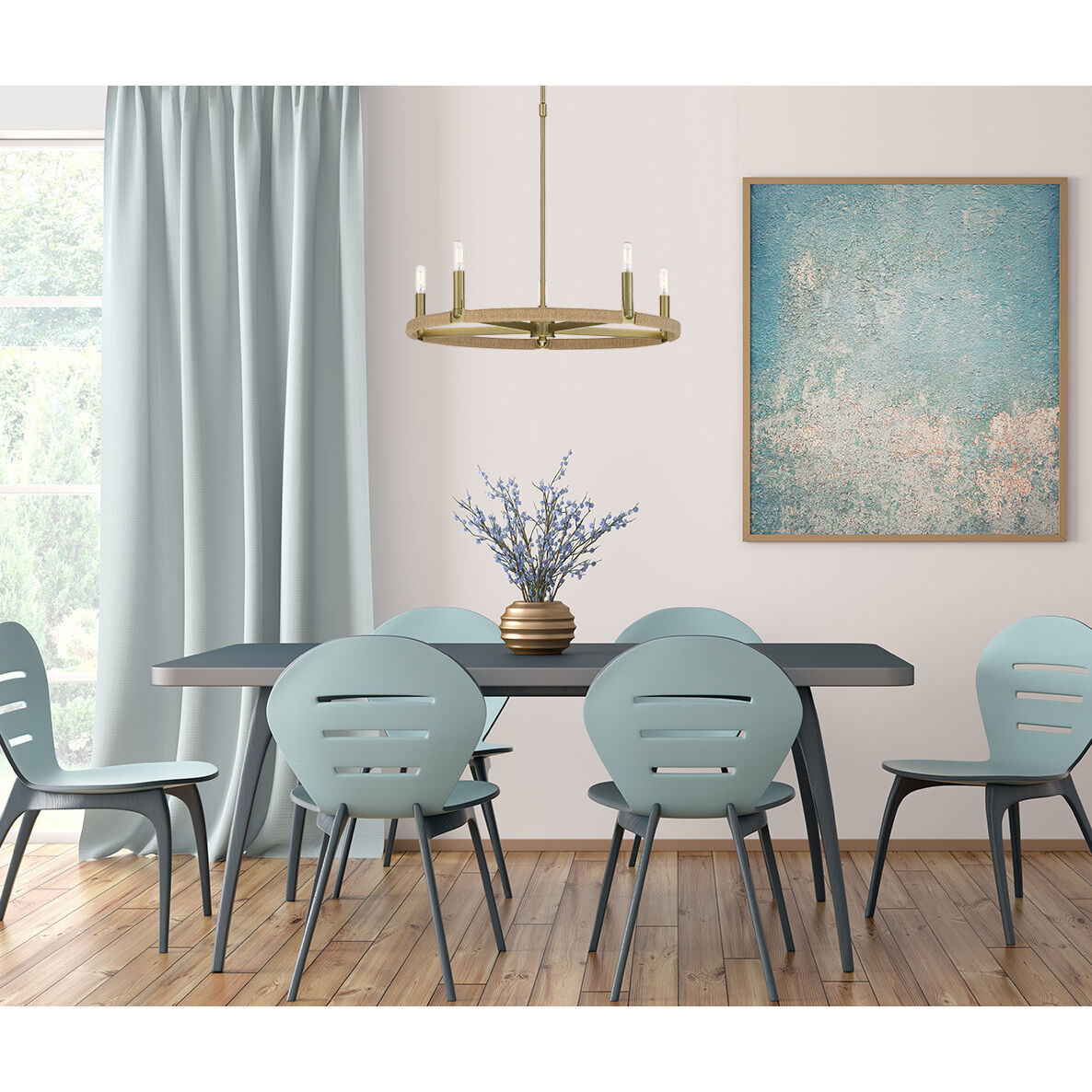 Windward Passage 5 Light 26.75 inch Soft Brass Chandelier Ceiling Light