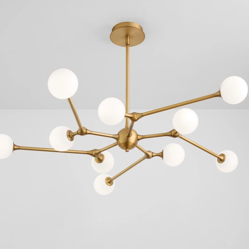 Orbe 10 Light 44.75 inch Brushed Brass Chandelier Ceiling Light