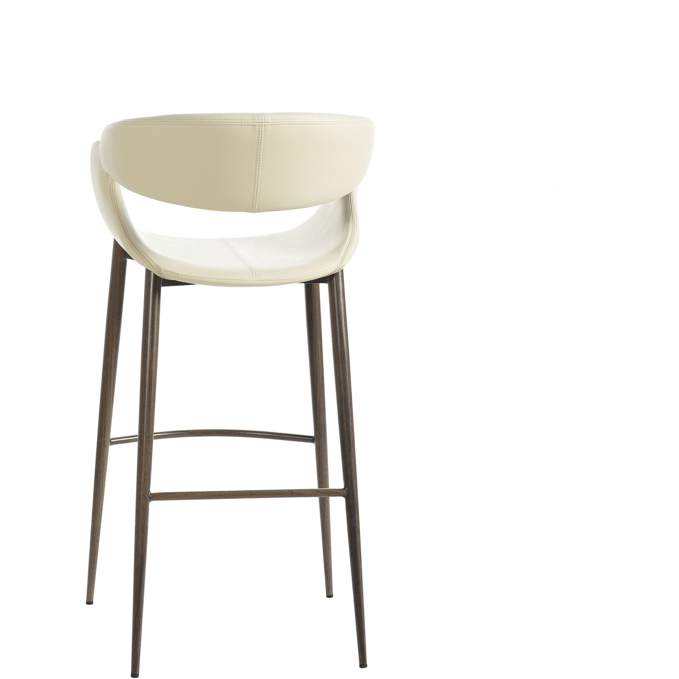 Luna 40.55 inch Light Beige and Walnut Bar Stool