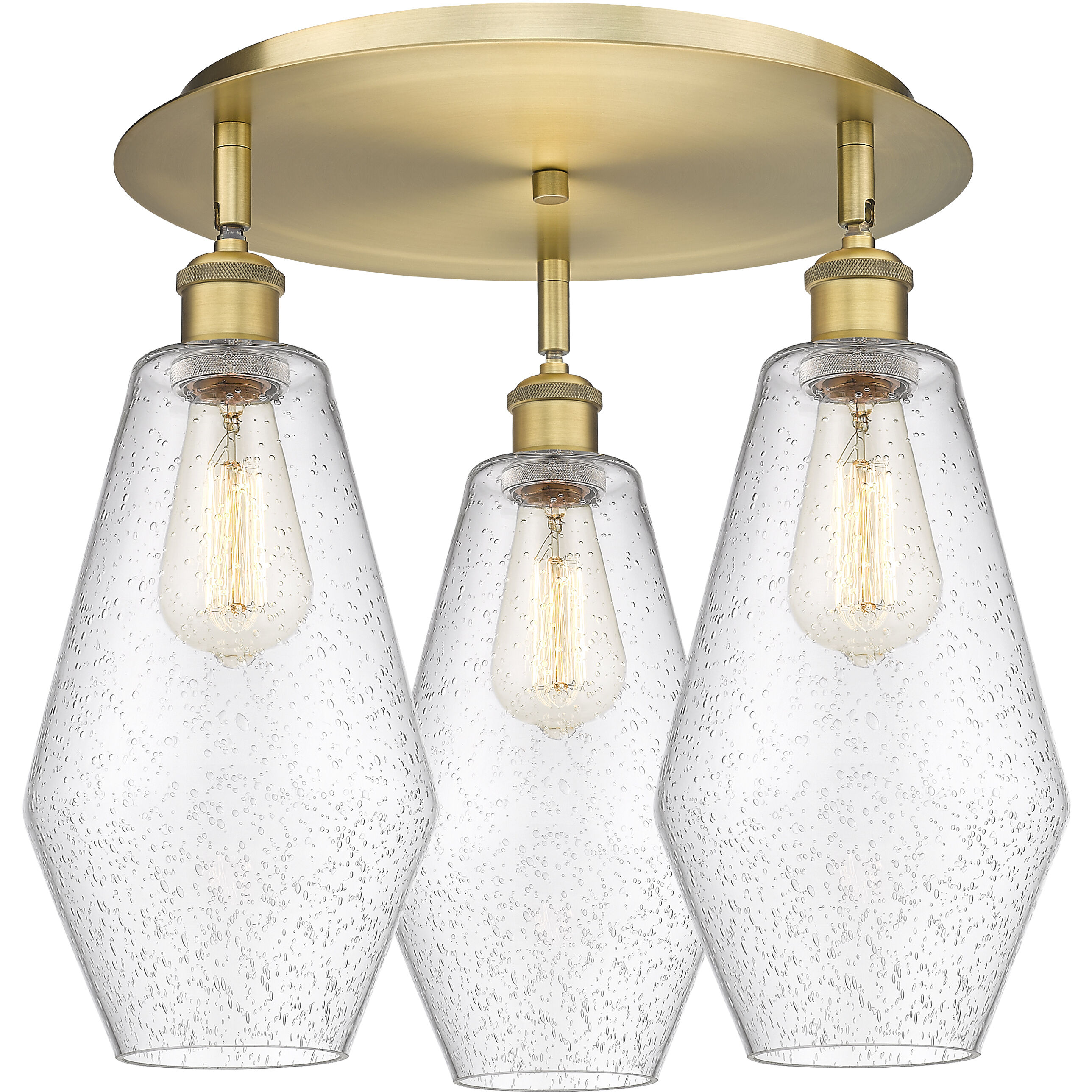 Cindyrella 3 Light 18.75 inch Brushed Brass Flush Mount Ceiling Light in Seedy