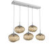 Nova LED LED Classic Silver Linear Pendant Ceiling Light in 2700K LED, Geo Inner - Bronze Outer, Multi-Pendant