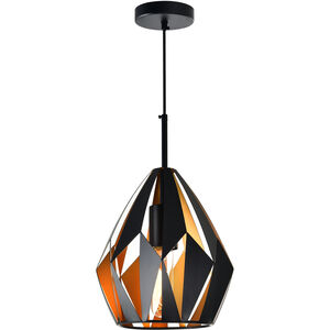 Oxide 1 Light 16 inch Black and Copper Down Pendant Ceiling Light