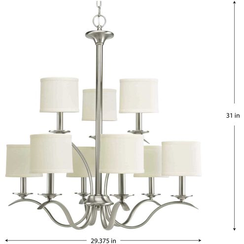 Inspire 9 Light 29 inch Brushed Nickel Chandelier Ceiling Light