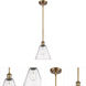 Ballston Cone LED 8 inch Brushed Brass Mini Pendant Ceiling Light in Seedy Glass