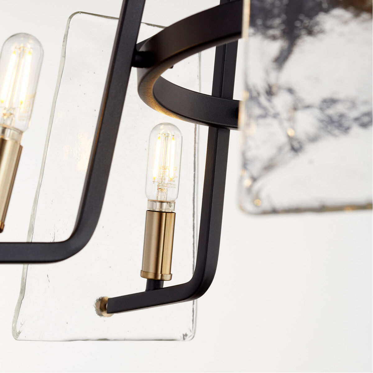 Tioga 5 Light 25 inch Noir with Aged Brass Chandelier Ceiling Light