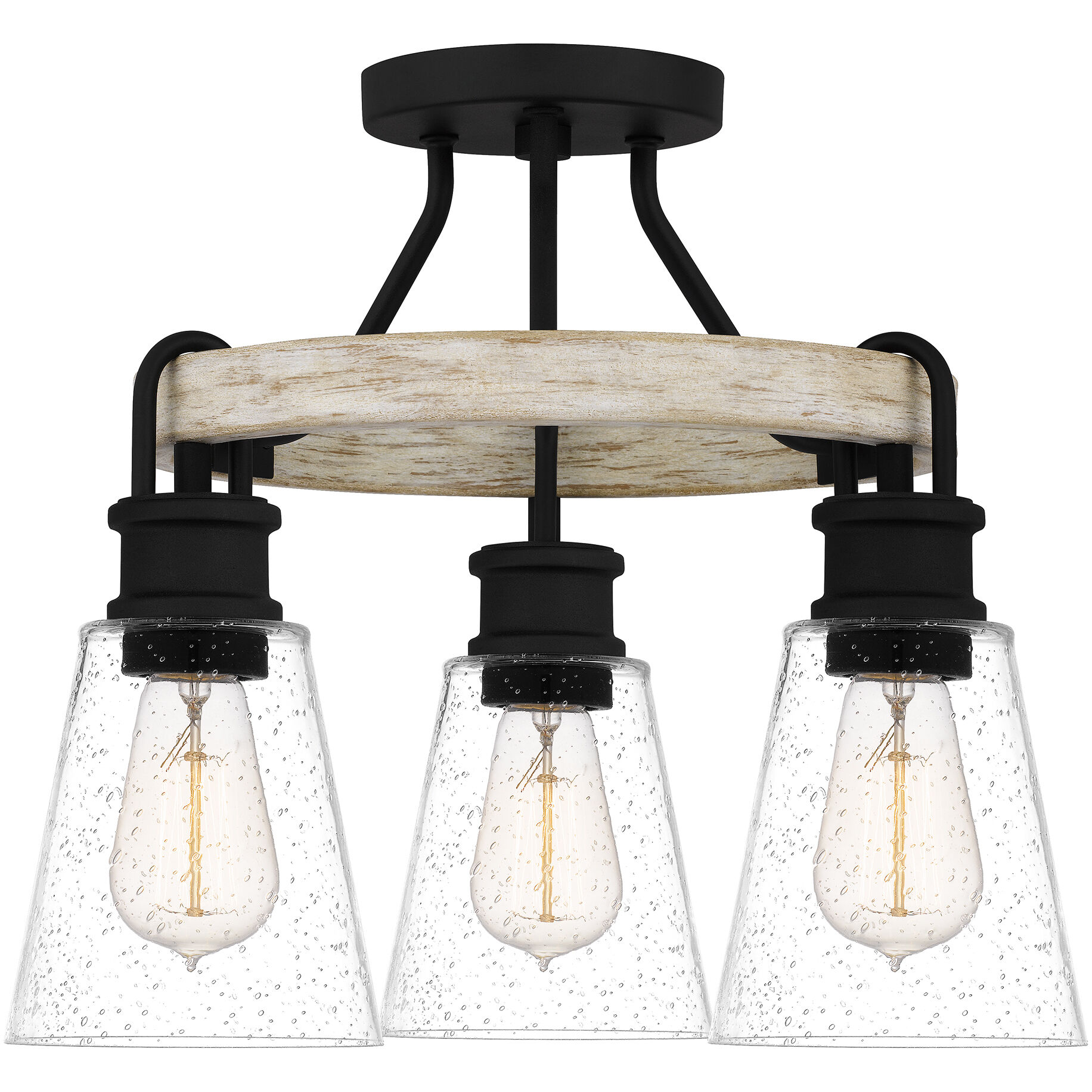 Kingsbridge 3 Light 16 inch Earth Black Semi-Flush Mount Ceiling Light