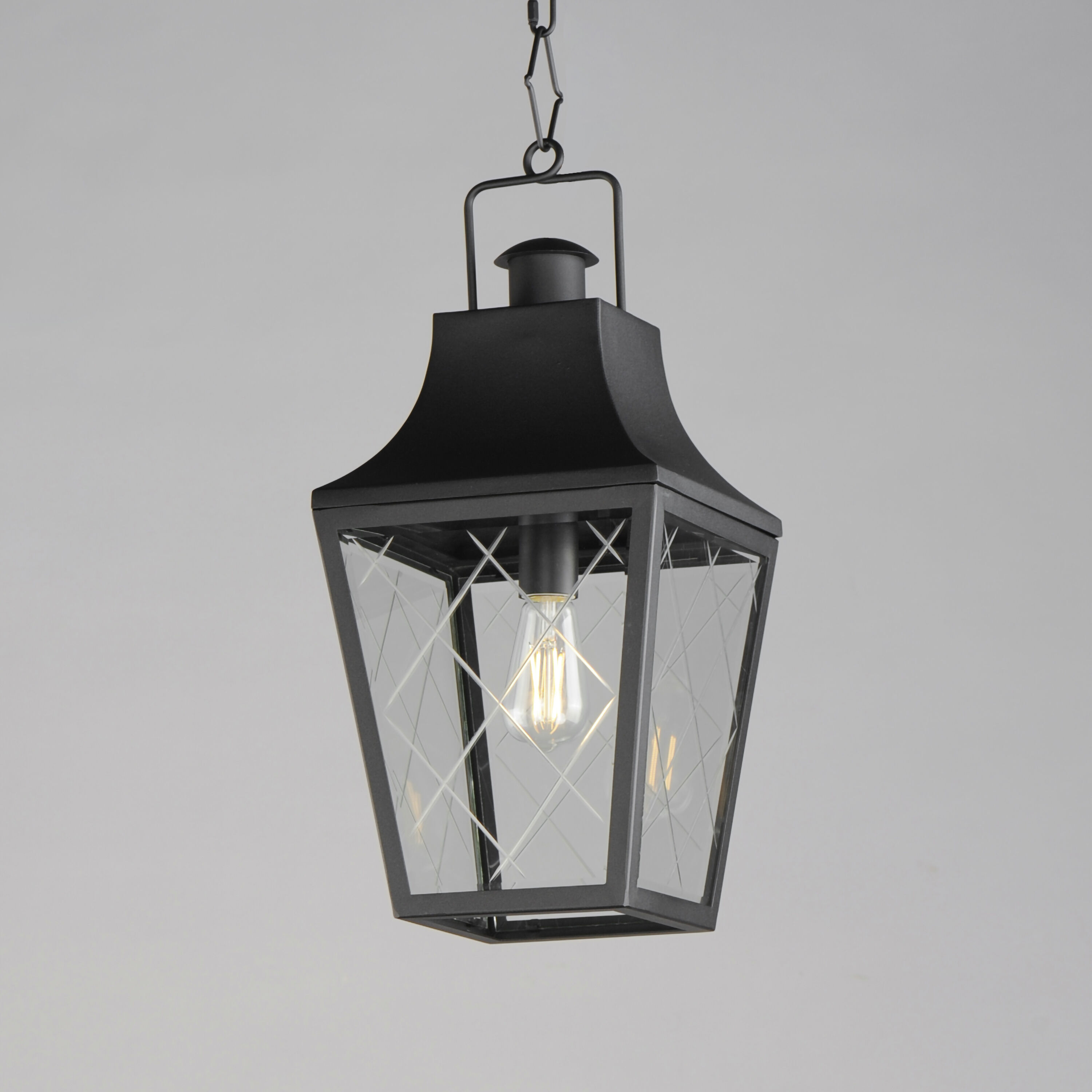 Storybook 1 Light 9.5 inch Black Outdoor Pendant