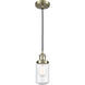 Franklin Restoration Dover LED 5 inch Antique Brass Mini Pendant Ceiling Light in Seedy Glass, Franklin Restoration