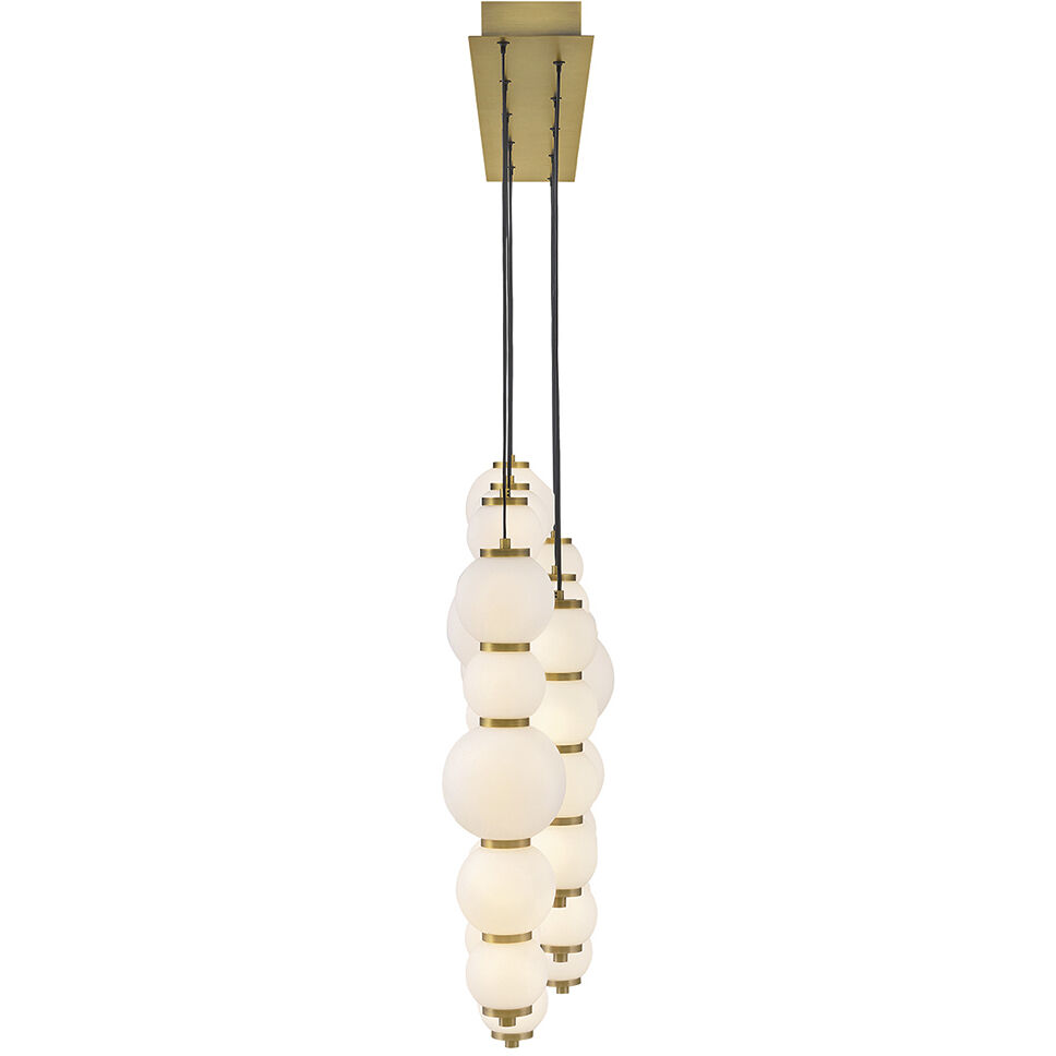 Lisa McDennon Trigo LED 52 inch Lacquered Brass Linear Pendant Ceiling Light