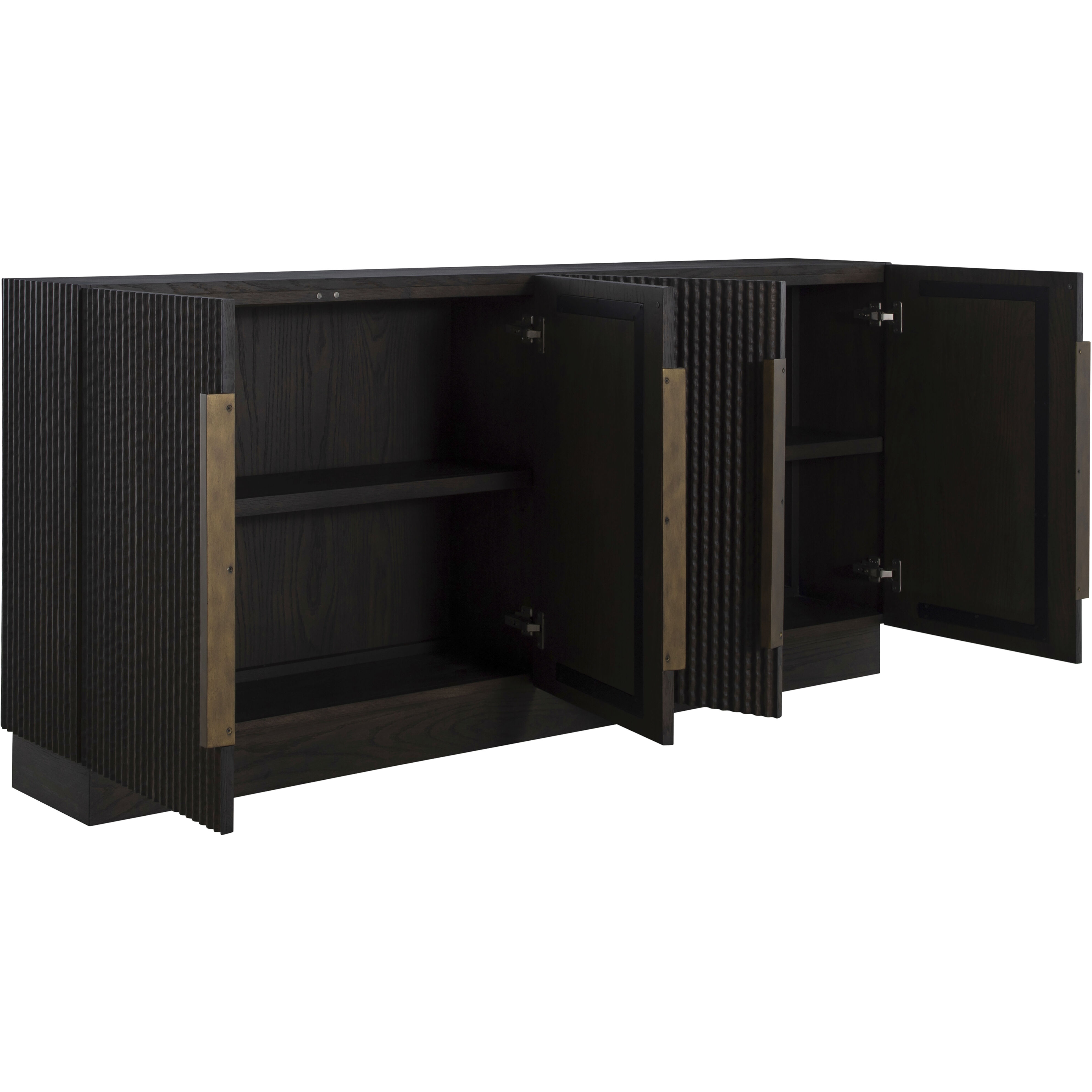 Diego 72 X 12 inch Dark Stained Oak and Antique Brass Sideboard