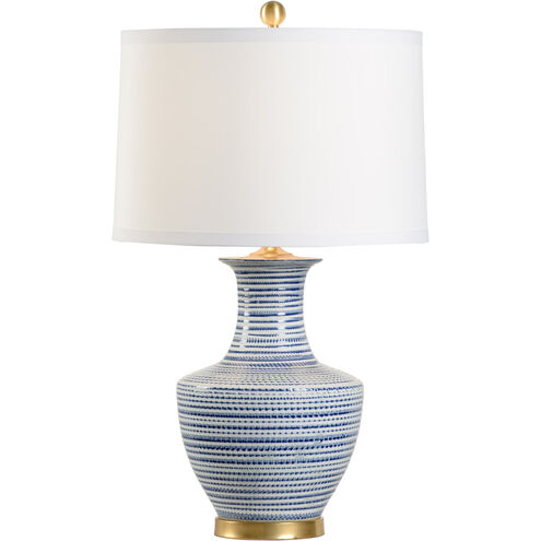 Chelsea House 31 inch 100.00 watt Blue/White Glaze/Antique Table Lamp Portable Light