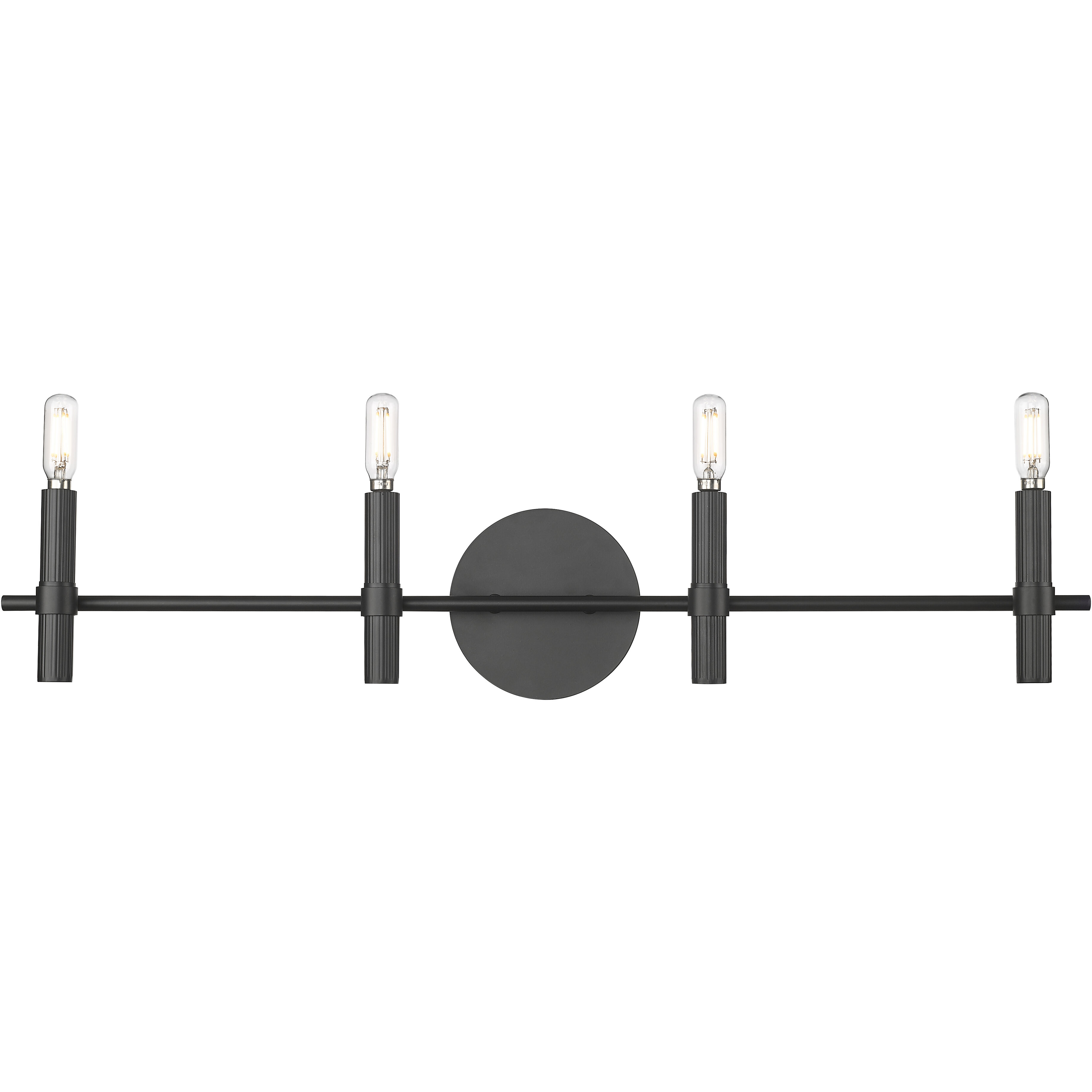 Skyva 4 Light 31.5 inch Matte Black Bathroom Vanity Light Wall Light