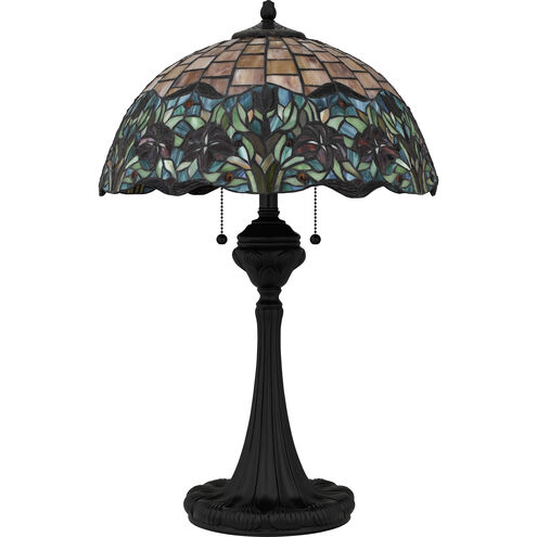 Venice 27.5 inch 100.00 watt Matte Black Table Lamp Portable Light, Tiffany