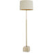 Rialta 55.12 inch 40 watt Travertine Base and Vintage Brass Floor Lamp Portable Light