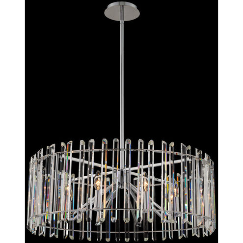 Viano 8 Light 28 inch Polished Chrome Pendant Ceiling Light in Firenze Clear