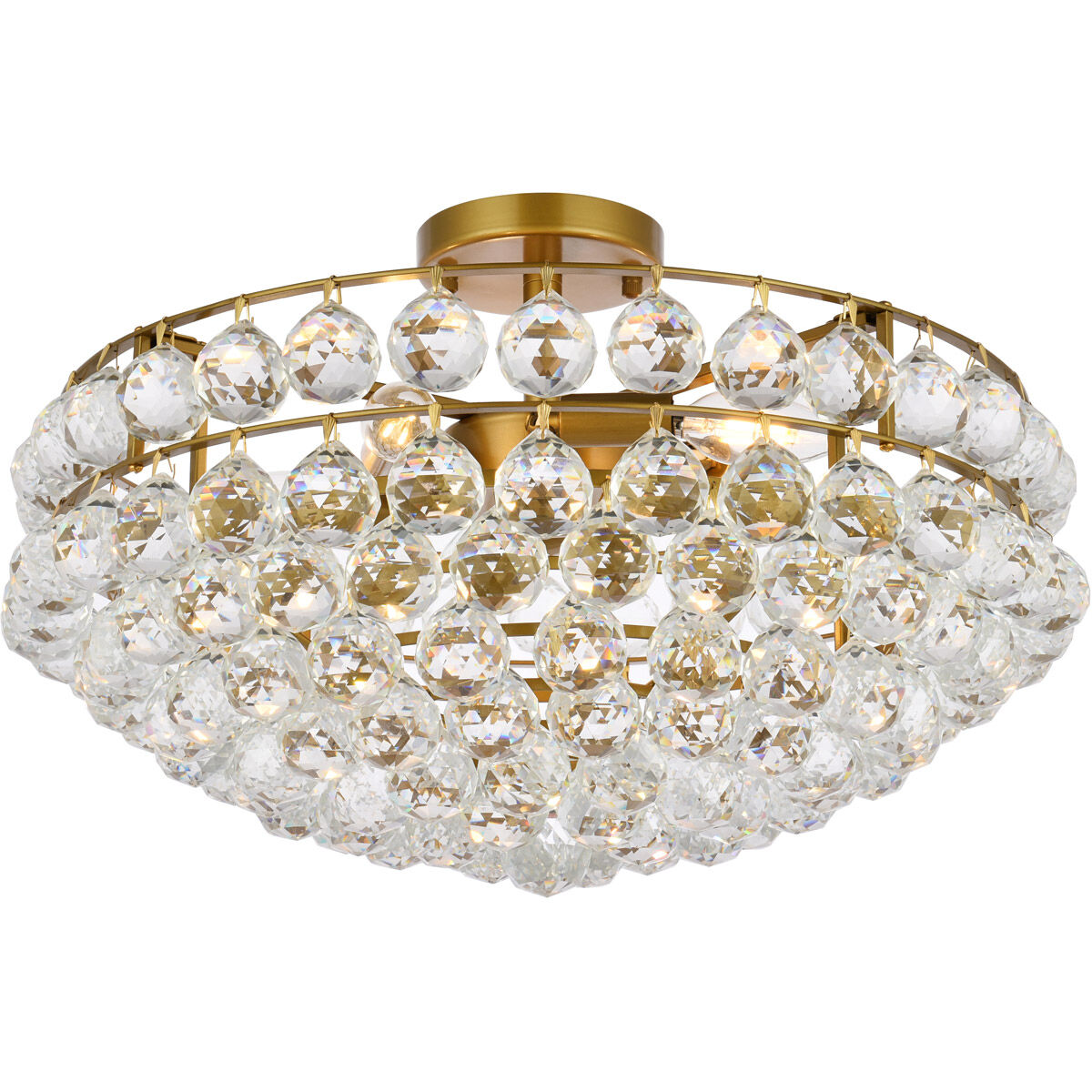 Savannah 5 Light 20 inch Brass Flush Mount Ceiling Light