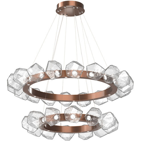 Gem LED 48.3 inch Burnished Bronze Chandelier Ceiling Light, Radial Ring Two Tier