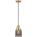 Franklin Restoration Bell 1 Light 5 inch Satin Gold Mini Pendant Ceiling Light in Incandescent, Plated Smoke