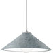 Radiance Collection - Flare 1 Light 11.75 inch Concrete and Polished Chrome Pendant Ceiling Light in Replaceable Bulb, White, Form+Finish+Function